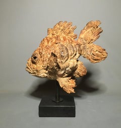 Arlequino Bronze Sculpture Fish Animal Water Brown Contemporary  In Stock 