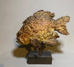 Cornelius Scultura in bronzo Pesce Animale Belgio Design Modern Art In magazzino