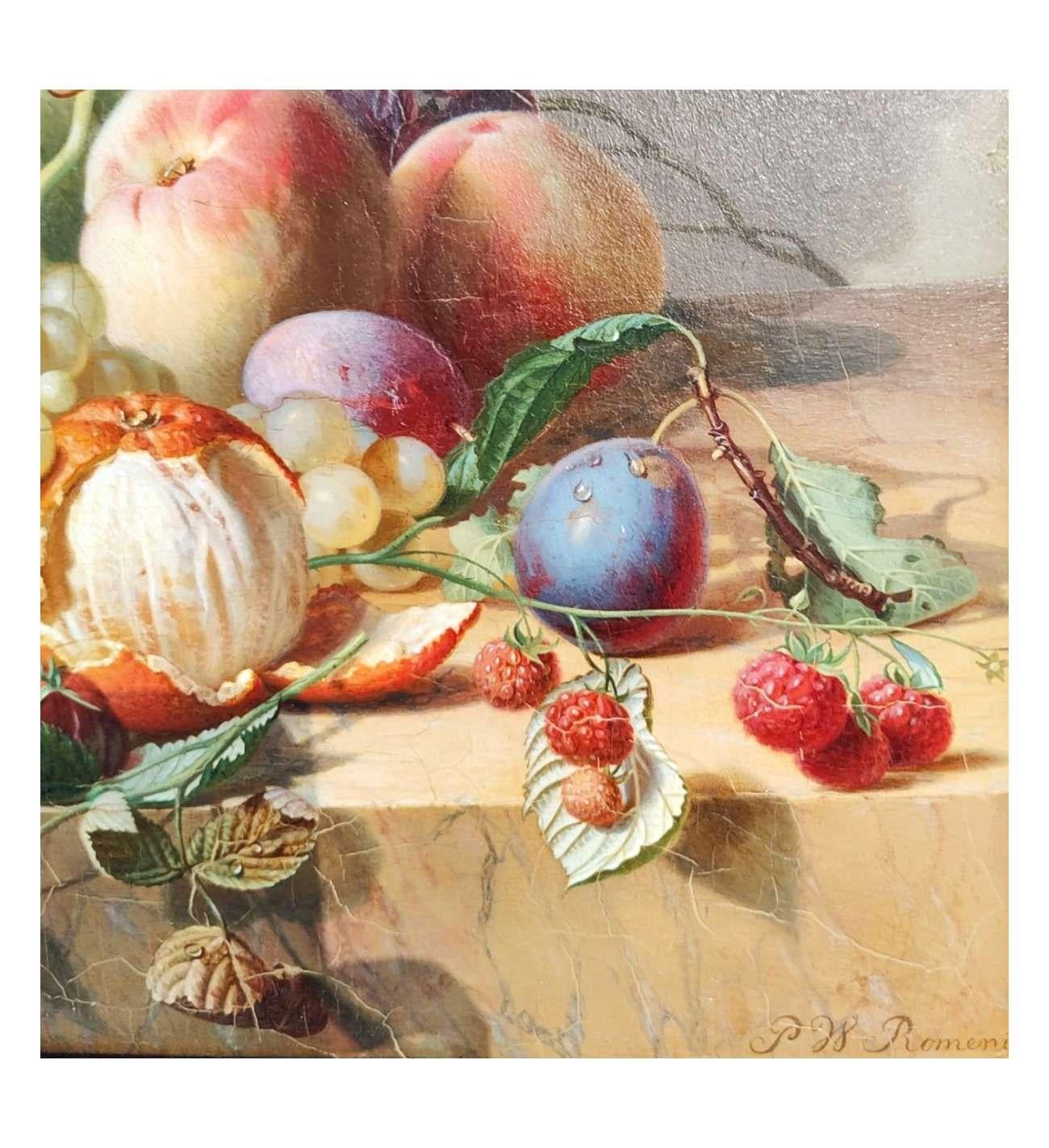 Nature morte avec oiseau et abeille - Pieter Willem Romenij  (1830-1898) en vente 5