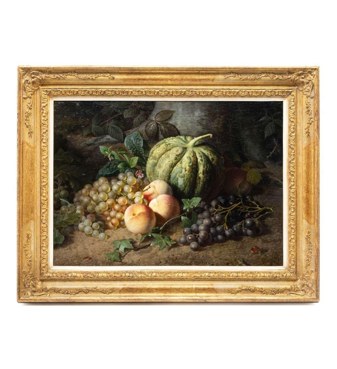 Nature morte à la citrouille - Pieter Willem Romenij  (1830-1898) en vente 5