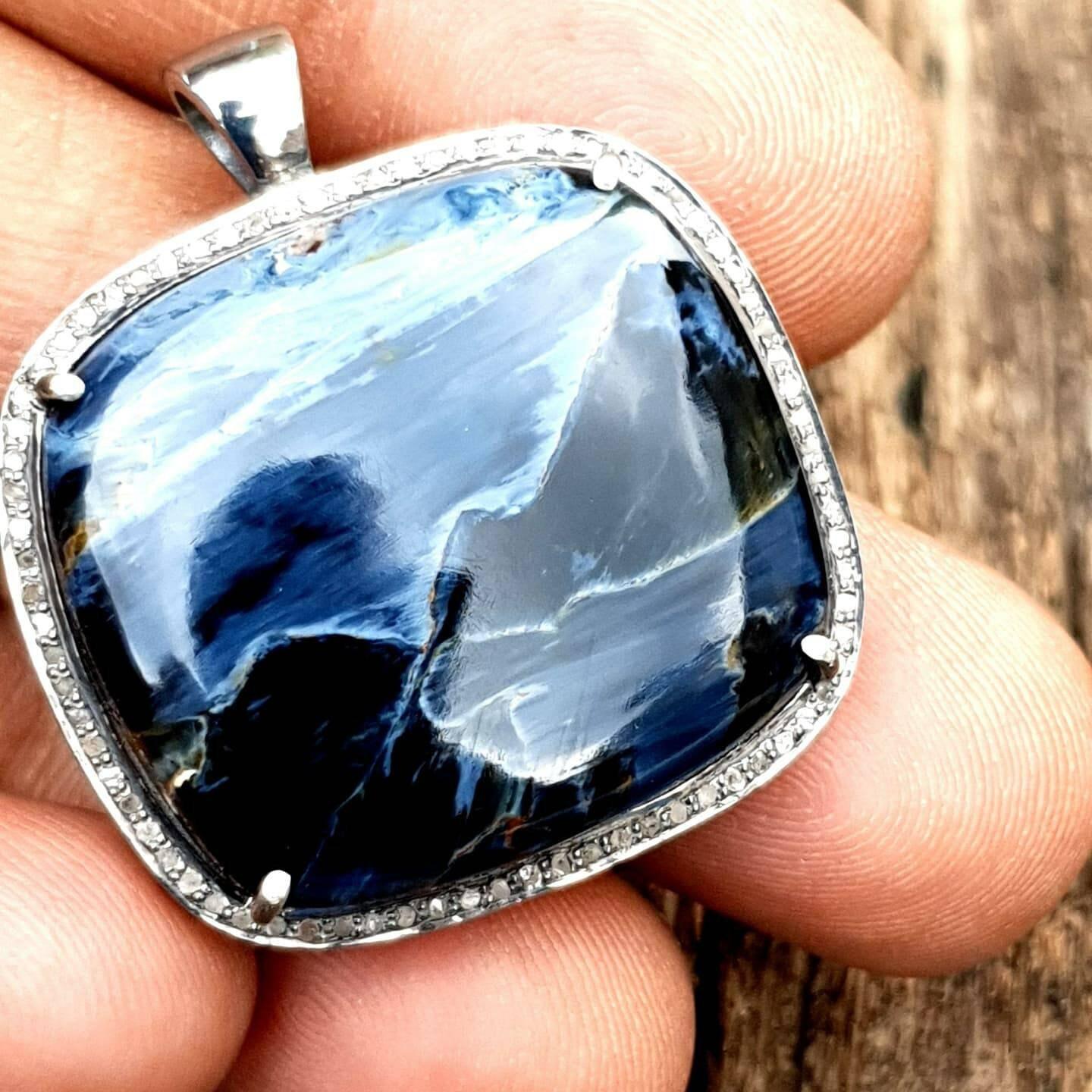 Pietersite seltener Seeblick-Anhänger, Pietersite  Anhänger einzigartig  selten (Art déco) im Angebot