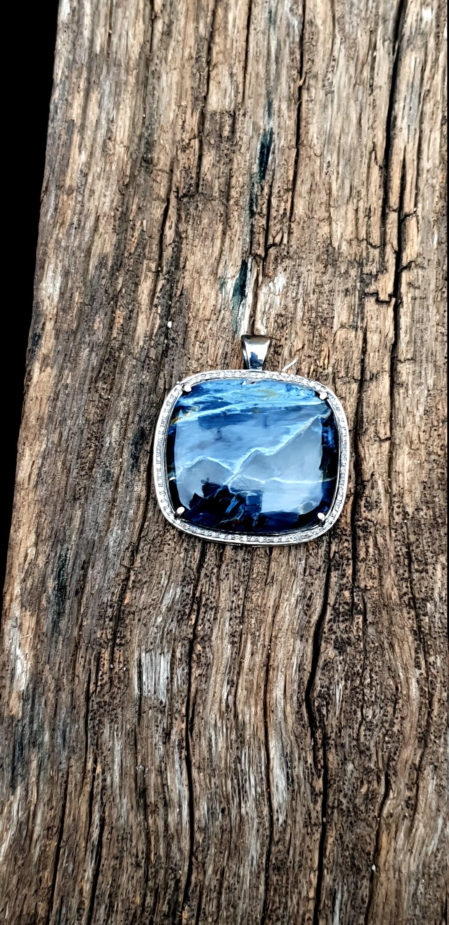Pietersite rare sea view pendant , Pietersite  Pendant unique  rare  In New Condition For Sale In Chicago, IL