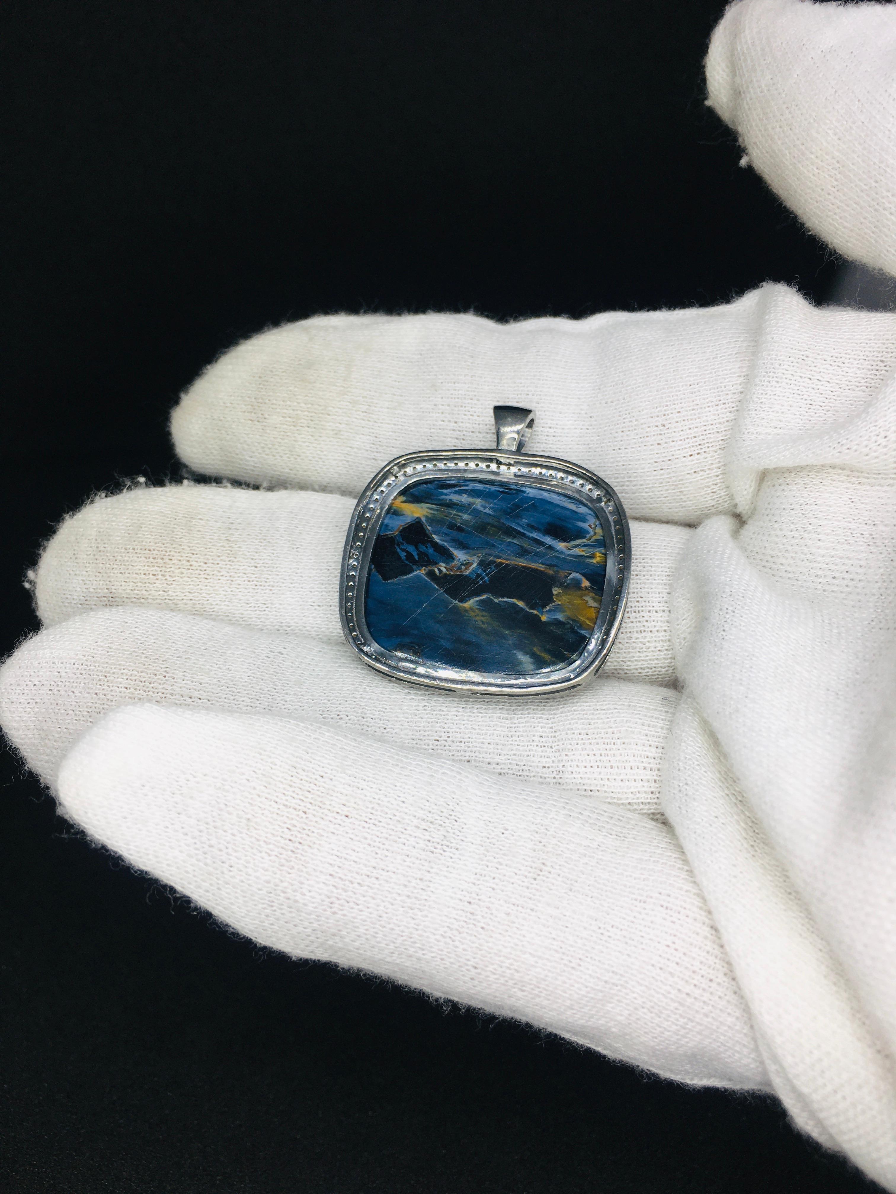 Pietersite rare sea view pendant , Pietersite  Pendant unique  rare  For Sale 3