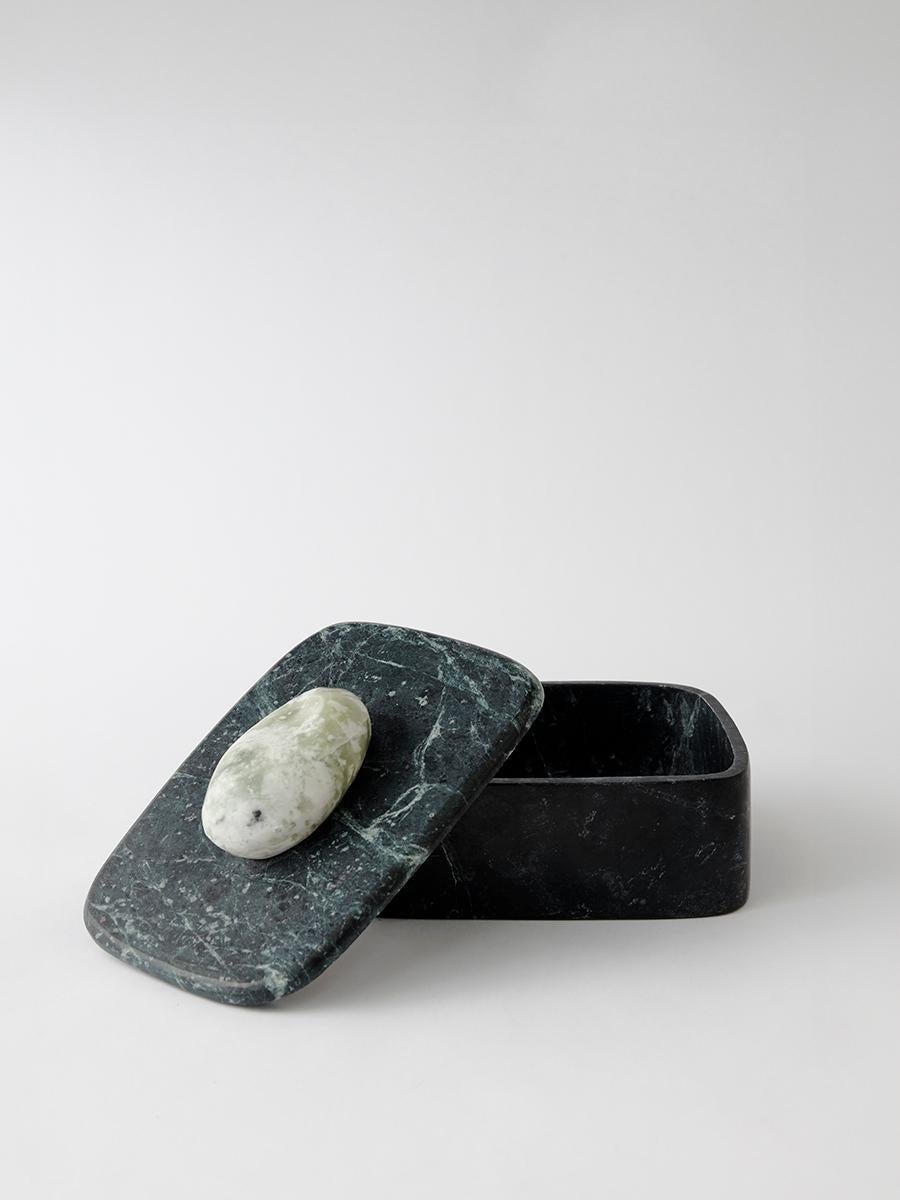Carved from one of four types of authentic marble, the Pietra Box presents a playful fusion of classic materials and modern design. With a complementary stone handle, this decorative marble box combines form with function.

Influenced by biomorphic
