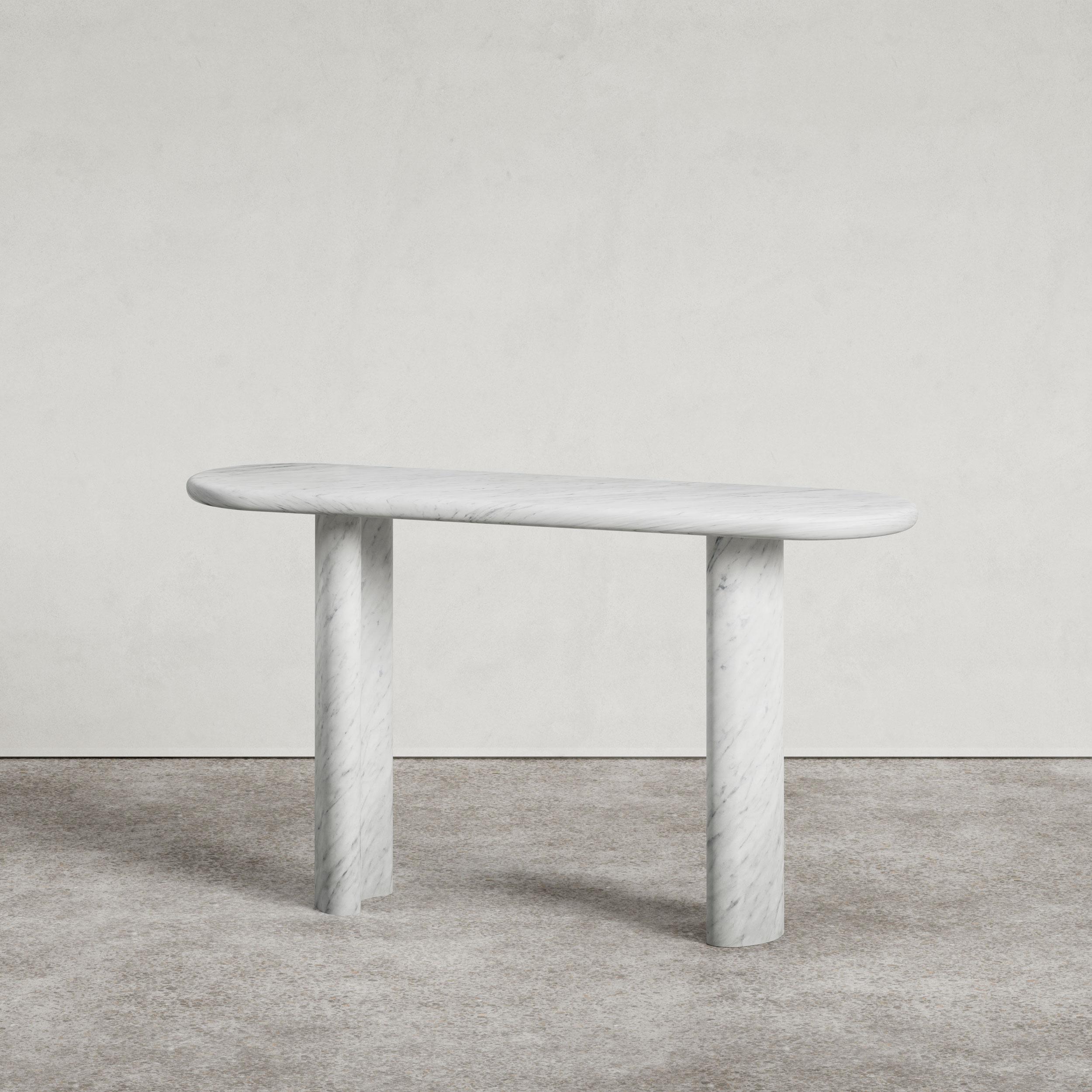 Introducing the Pietra Console; a new addition to the Pietra collection.

Designed by Just Adele. This design is carved from a single block of Italian natural stone to create organic curves and kidney-shaped legs. Available in Viola Monet,