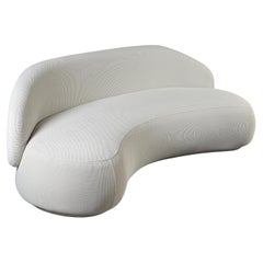 "Pietra" Curved Couch Upholstered in Knit Fabric