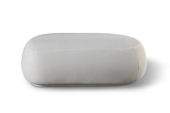"Pietra" Modern Curved Ottoman Upholstered in Modern Knit Fabric