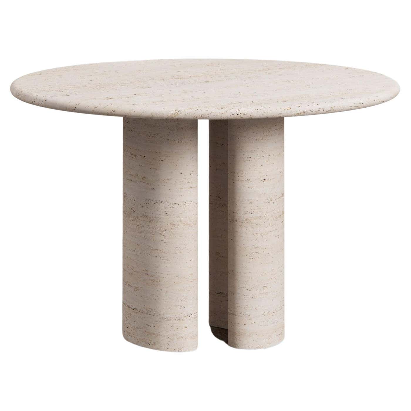 Pietra Dining Table by Just Adele in Bianco Travertine For Sale at 1stDibs