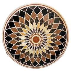 Pietra Dura 60" Round Marble, Stone Mosaic Table Top  
