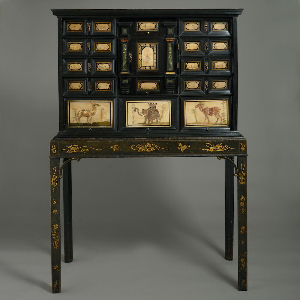 Pietra Dura and Ebony Cabinet In Good Condition In London, GB