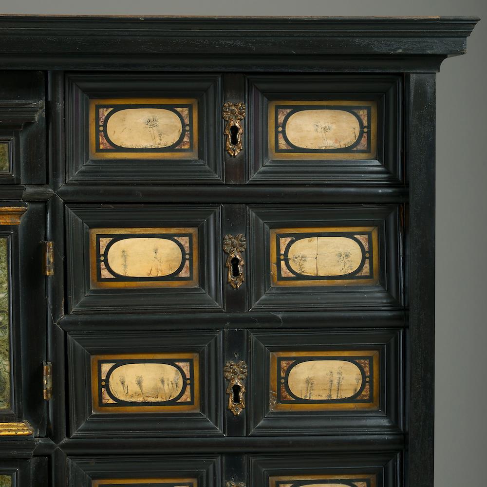 Pietra Dura and Ebony Cabinet 1
