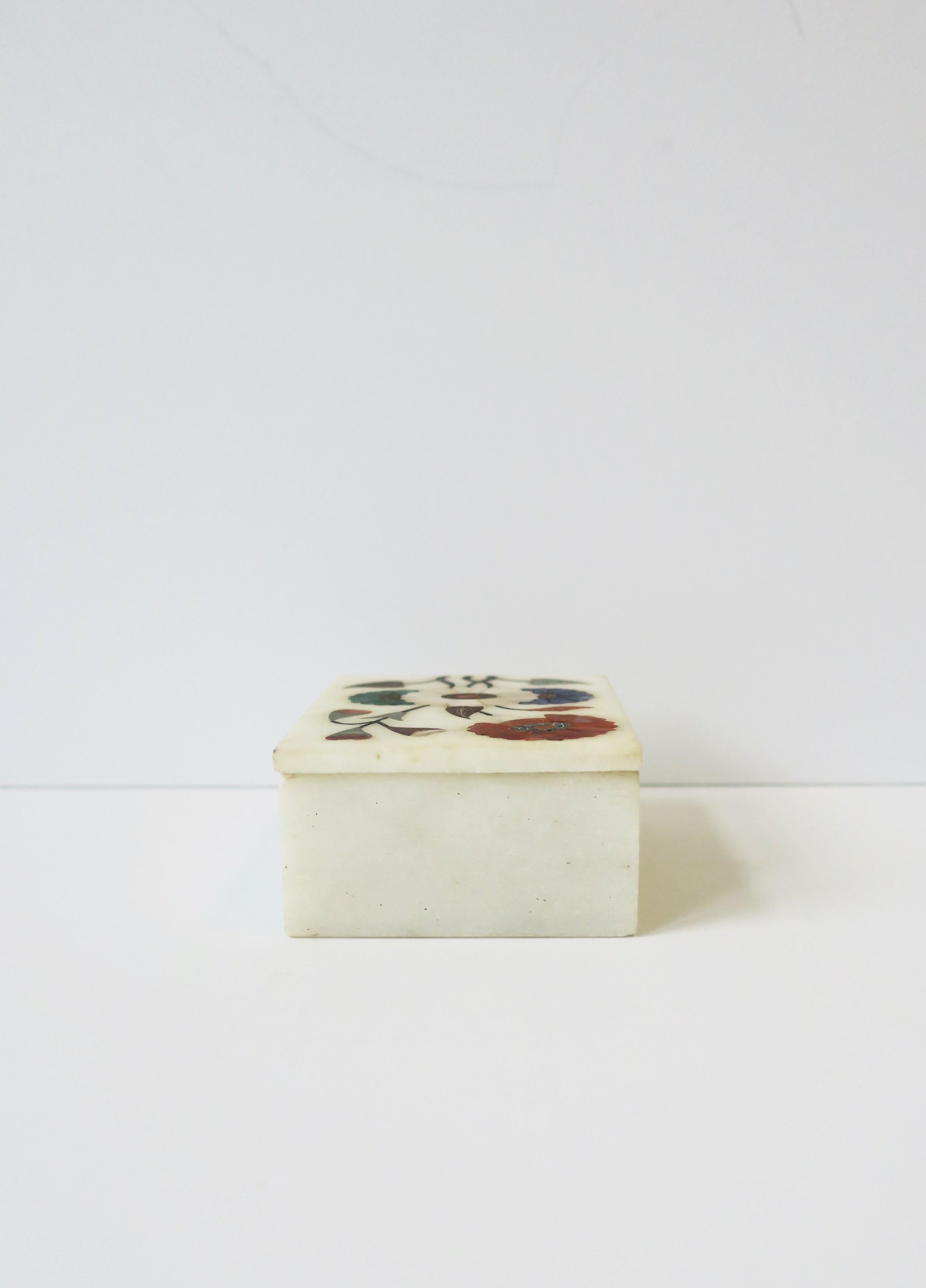Lapis Lazuli Pietra Dura Blue Lapis Stone Mother of Pearl and Granite Marble Box