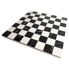 Pietra Dura Chess Board in Black and White Marble
