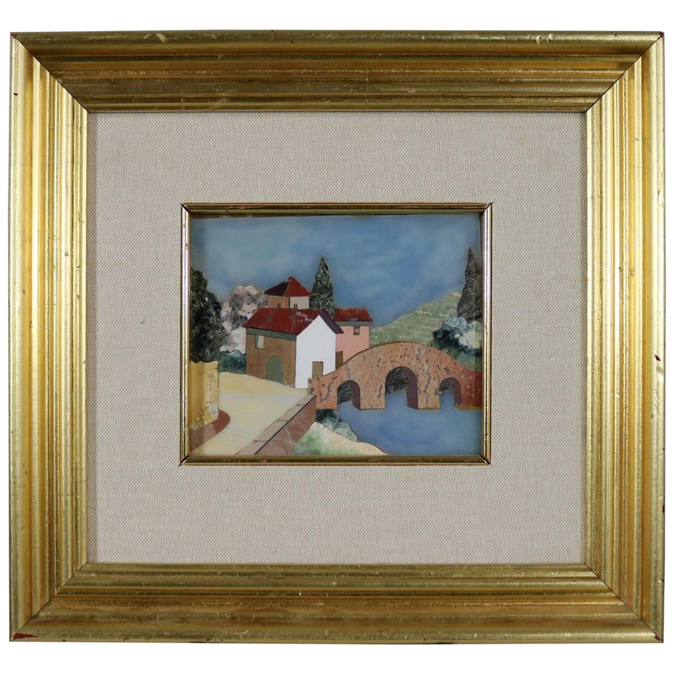 Pietra Dura Florentine Stone Mosaic Italian Landscape