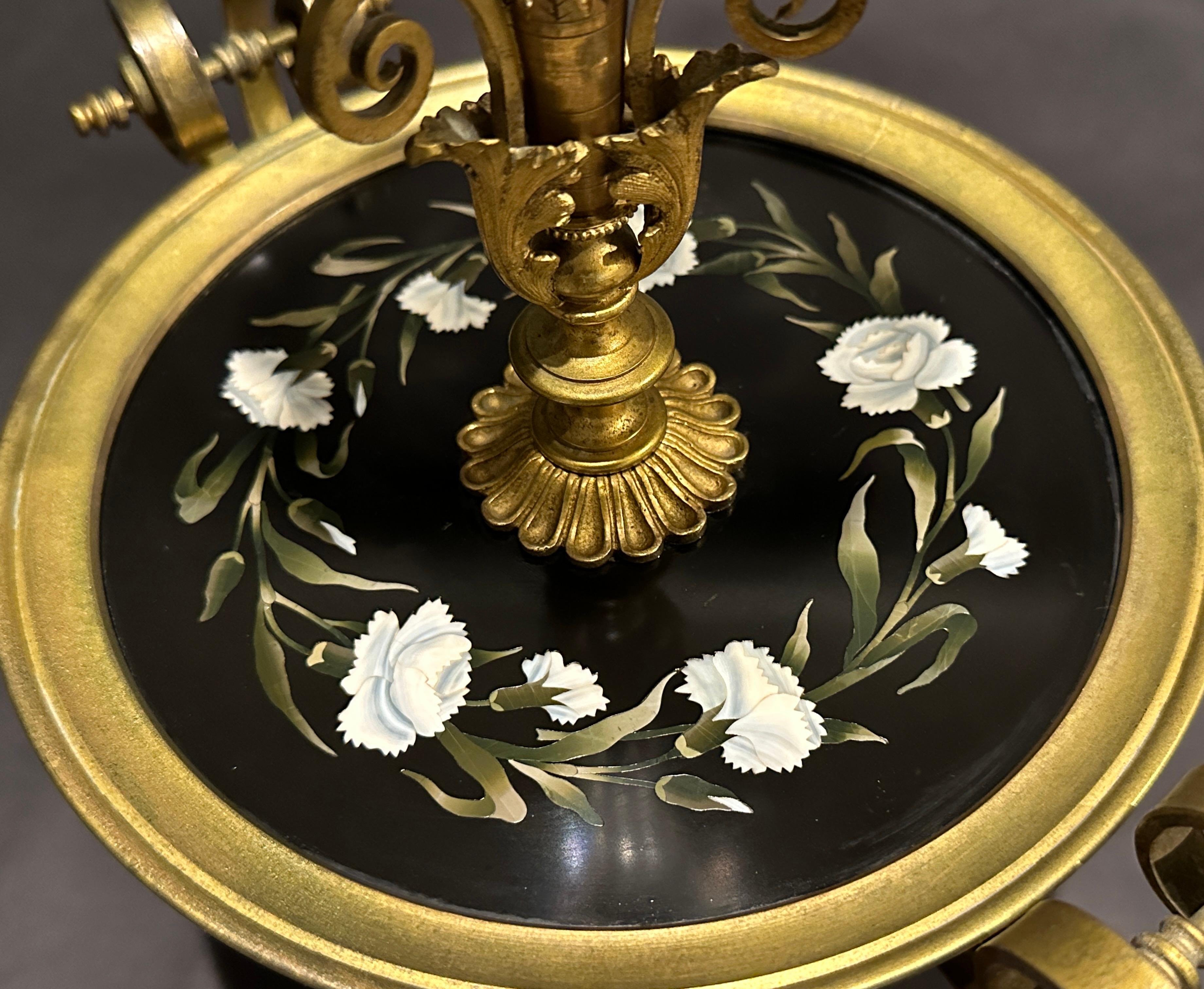 Pietra Dura Gilt Bronze And Glass Epergne Centerpiece For Sale 6