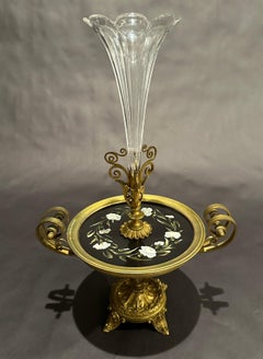 Pietra Dura Gilt Bronze And Glass Epergne Centerpiece