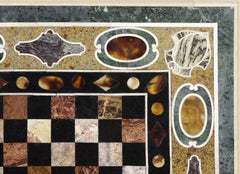 Pietra Dura 'Hard Stones Marquetry' Tabletop with Chess Board, 20th Century
