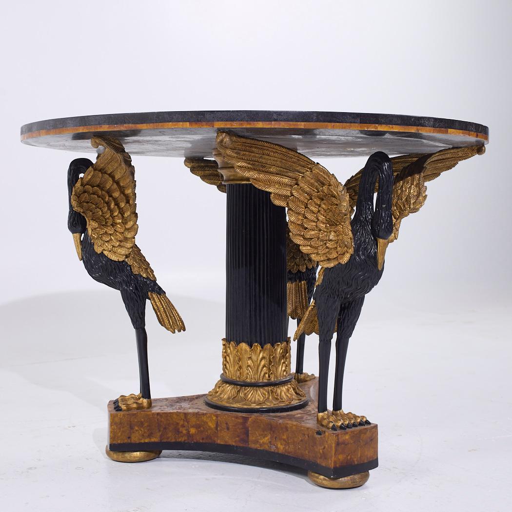 Pietra Dura Hollywood Regency Inlaid Stone Center Table For Sale 1