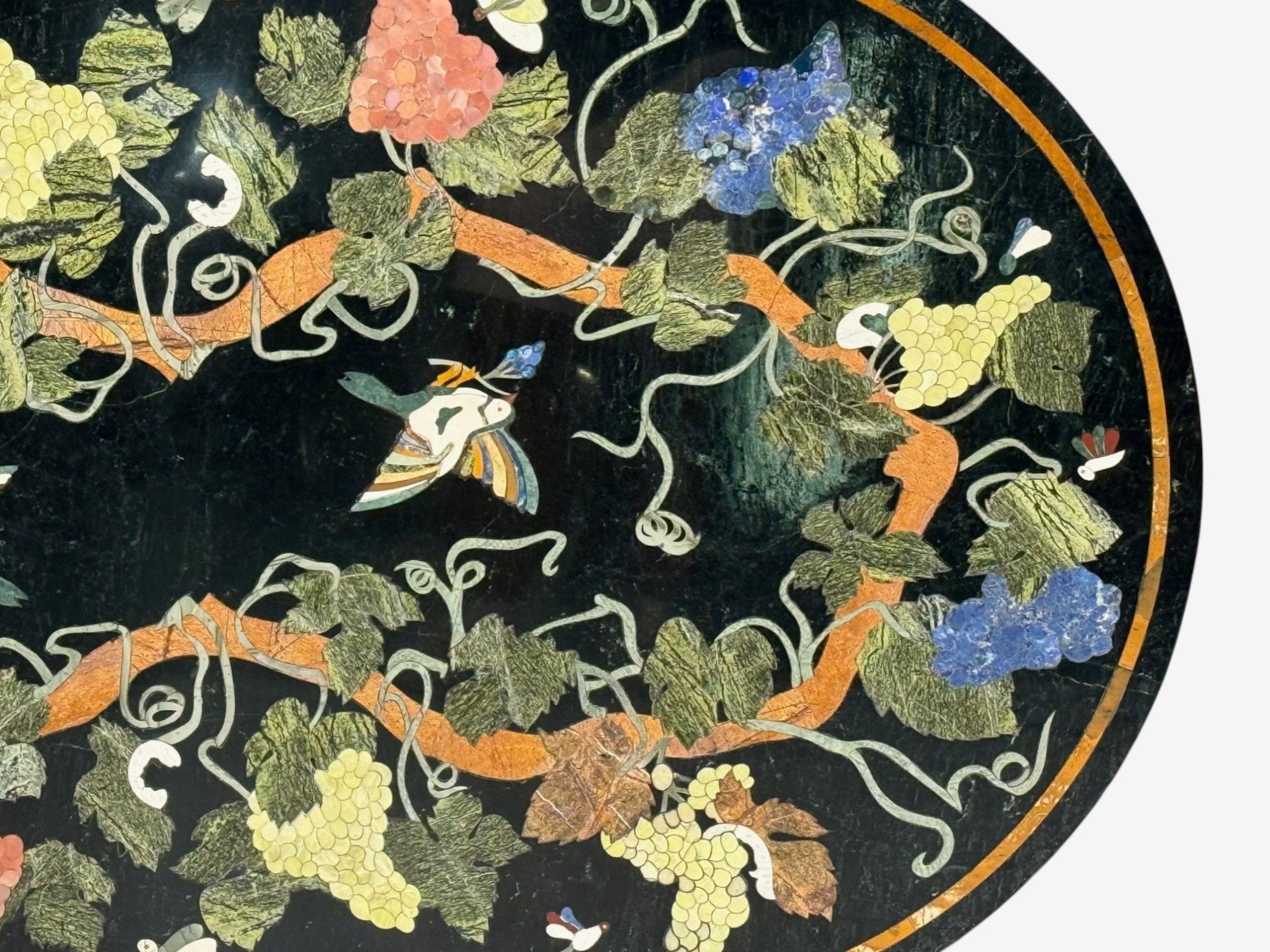 Pietra Dura, marbre incrusté, plateau de table centrale italienne, Italie, années 1920 en vente 1