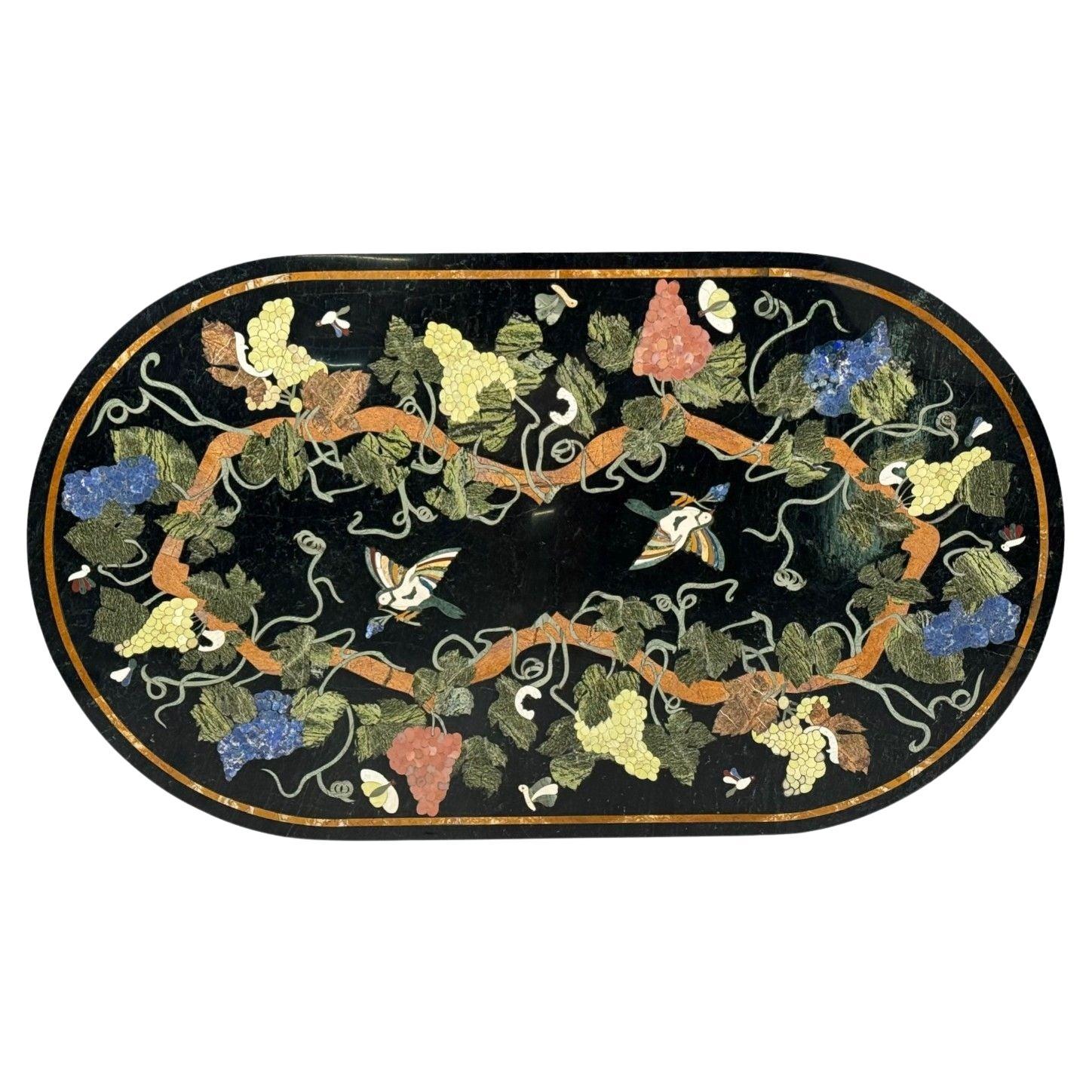 Pietra Dura, marbre incrusté, plateau de table centrale italienne, Italie, années 1920 en vente