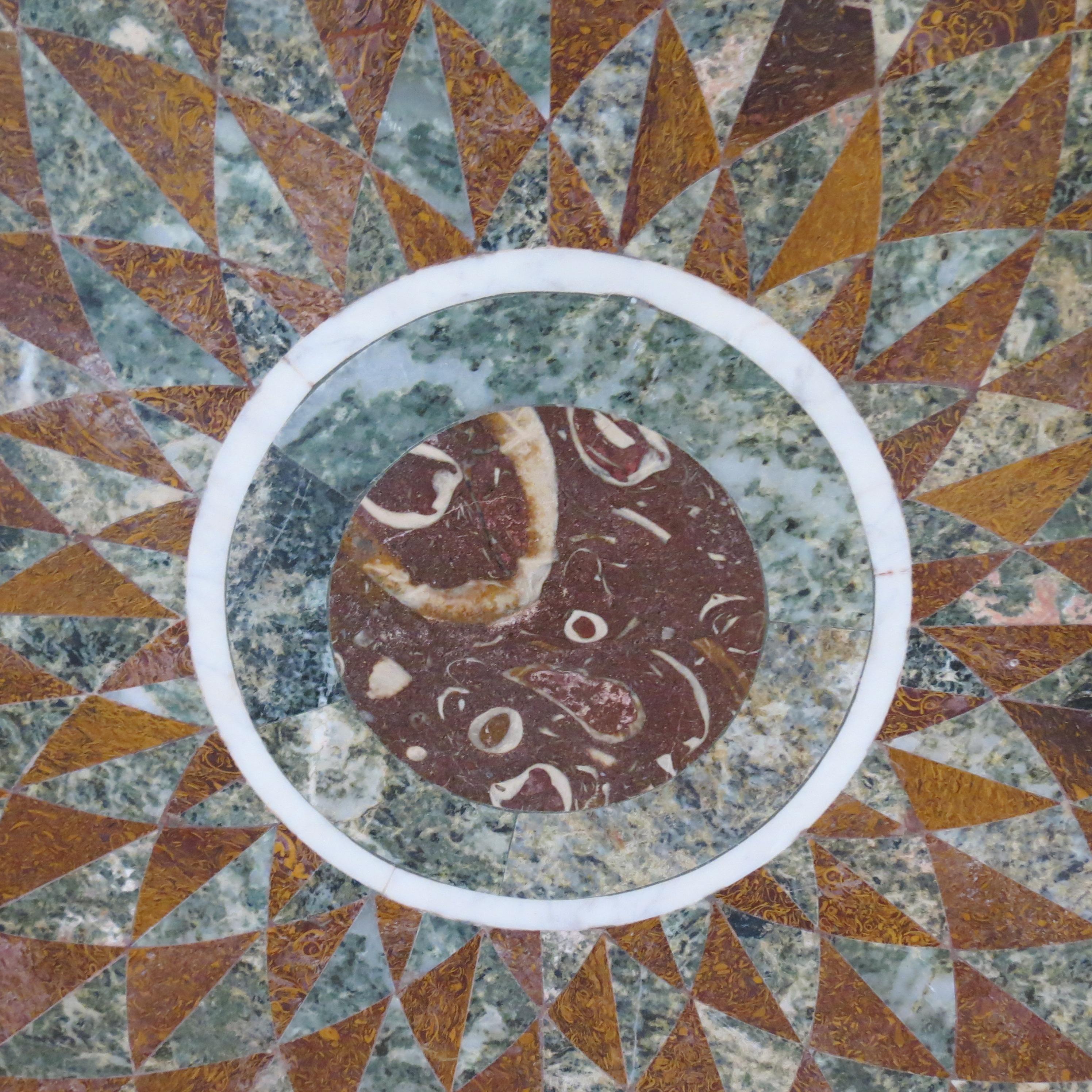 20th Century Pietra Dura Italian Marble Table Top Geometric Pattern 