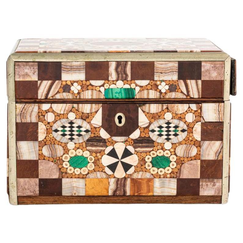Pietra Dura Marble Specimen Casket Box