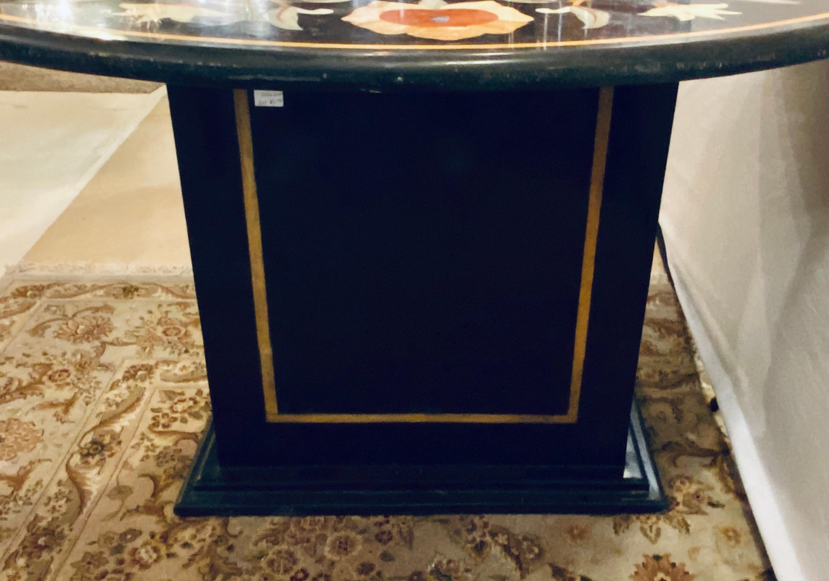 Pietra Dura Marble-Top Dining or Center Table, Arts & Crafts Movement 2