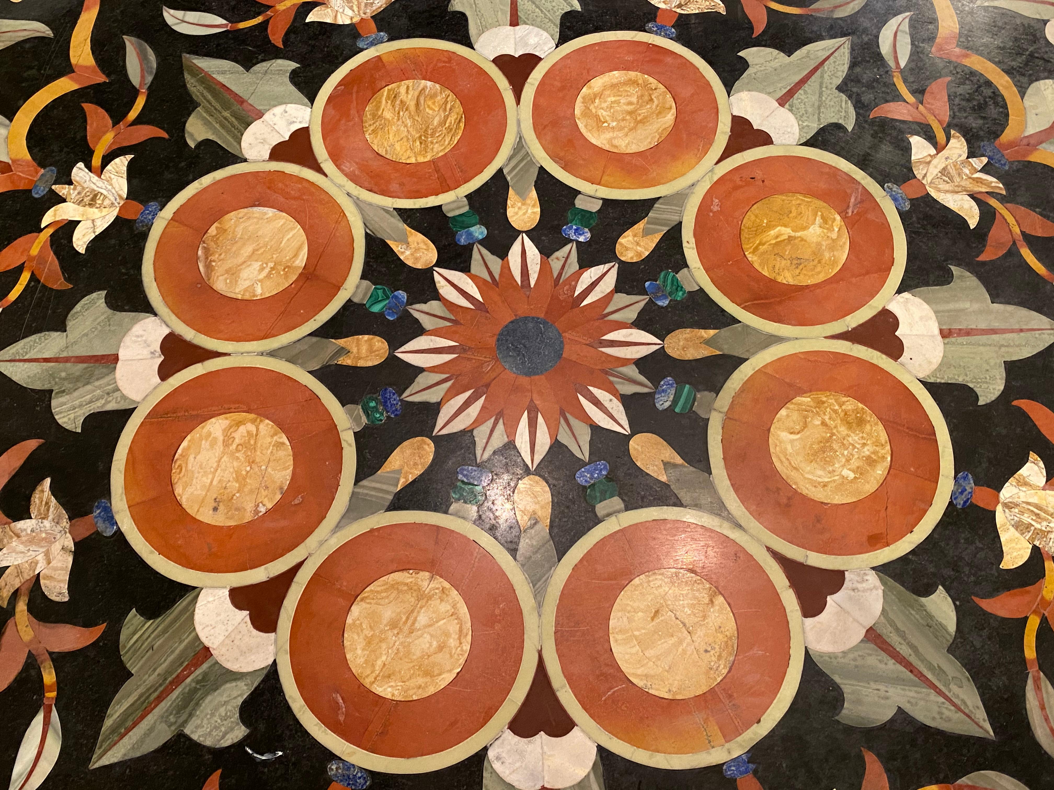 Pietra Dura Marble-Top Dining or Center Table, Arts & Crafts Movement 3