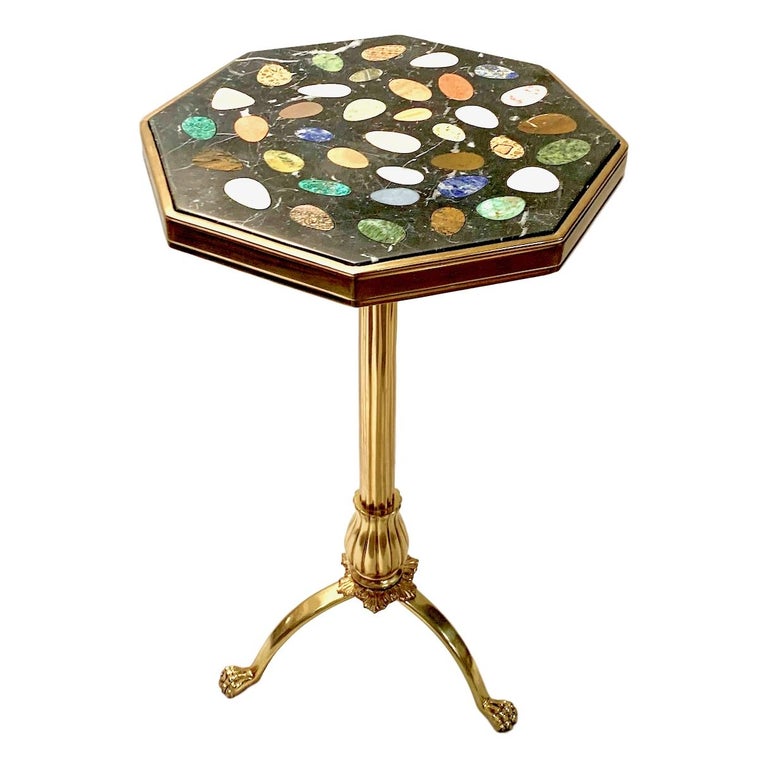 Pietra Dura Mosaic Side Tables For Sale at 1stDibs