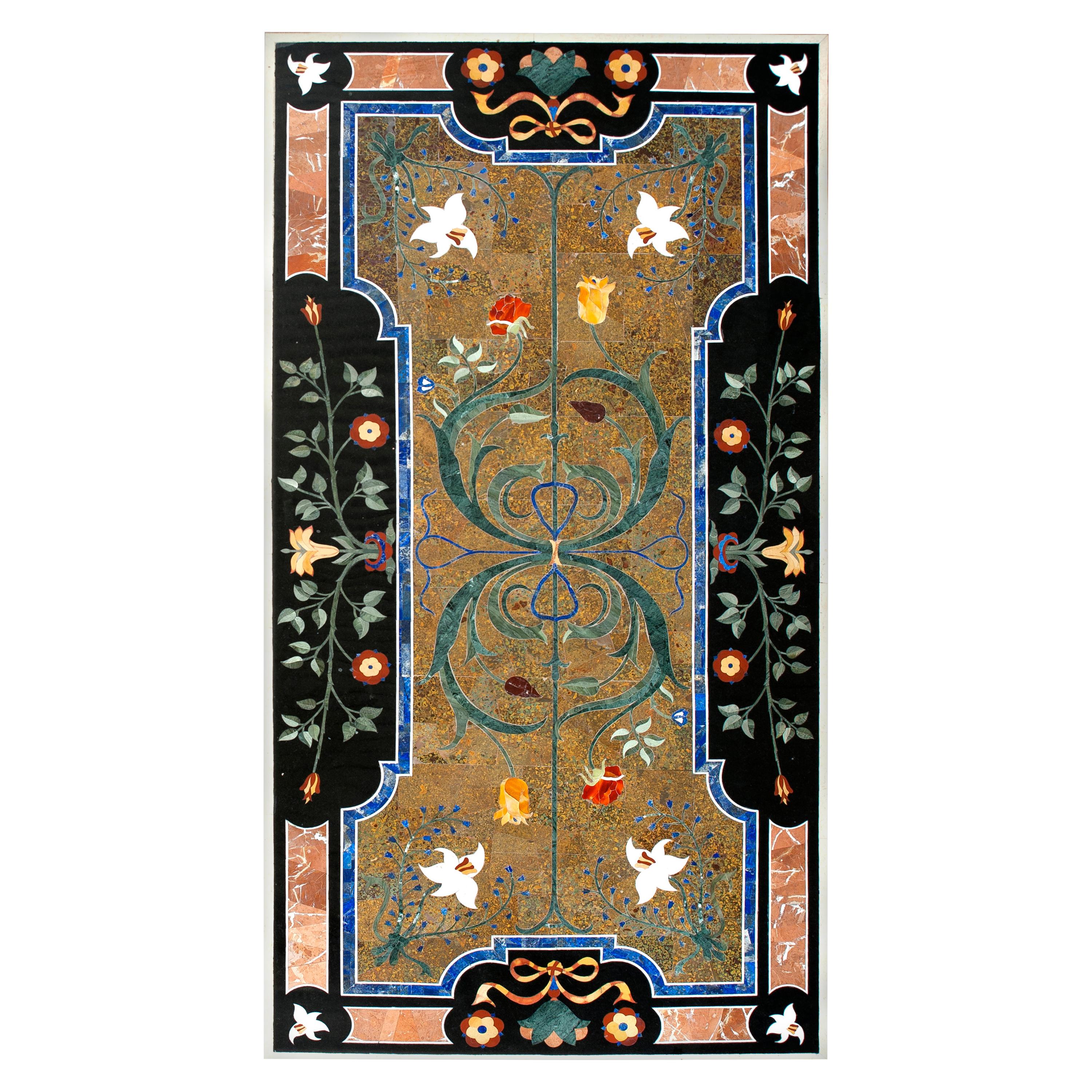Pietra Dura or Hard Stones Tabletop For Sale