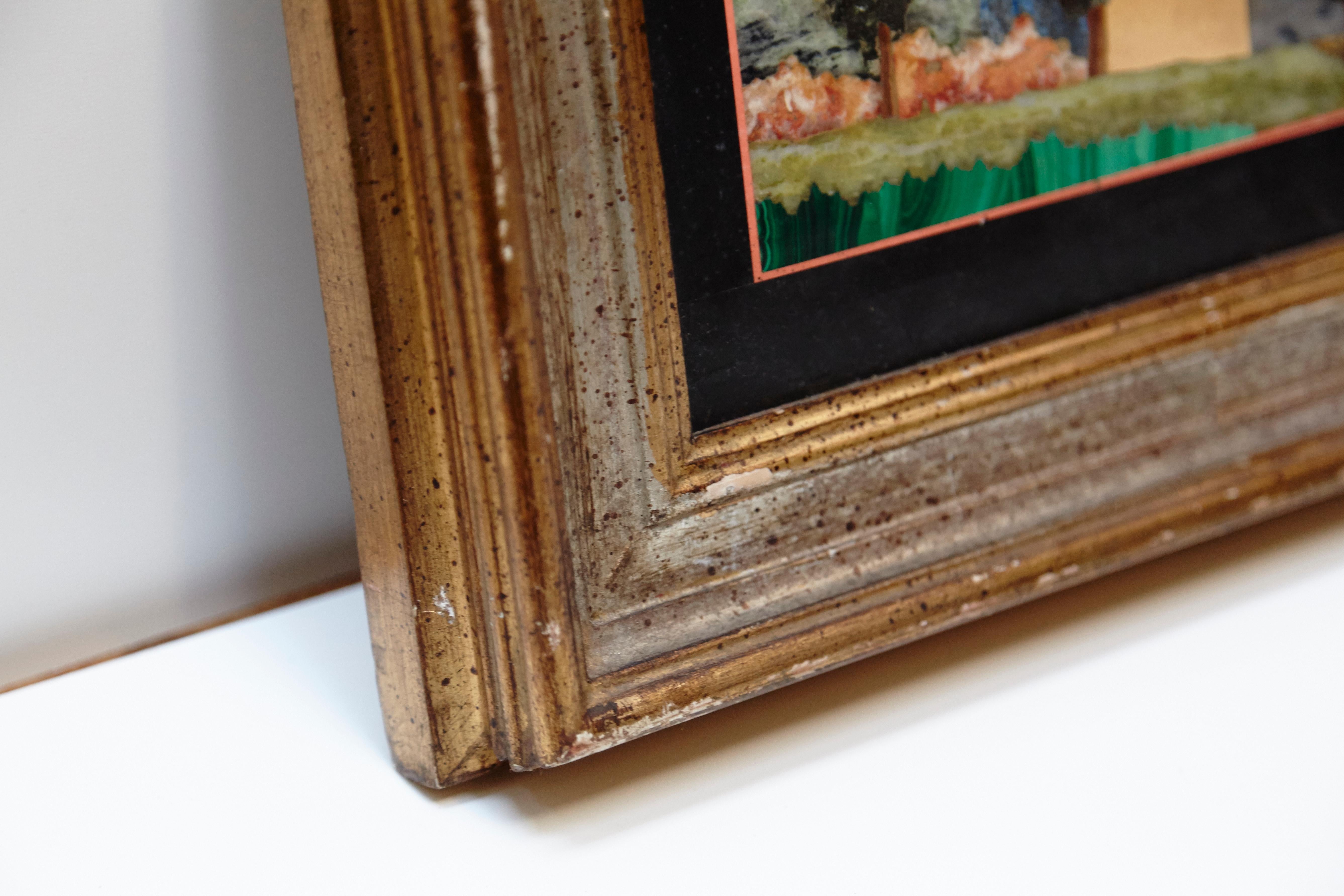 Italian Pietra Dura Scarpelli Framed Artwork, Florence, Italy, circa 1960