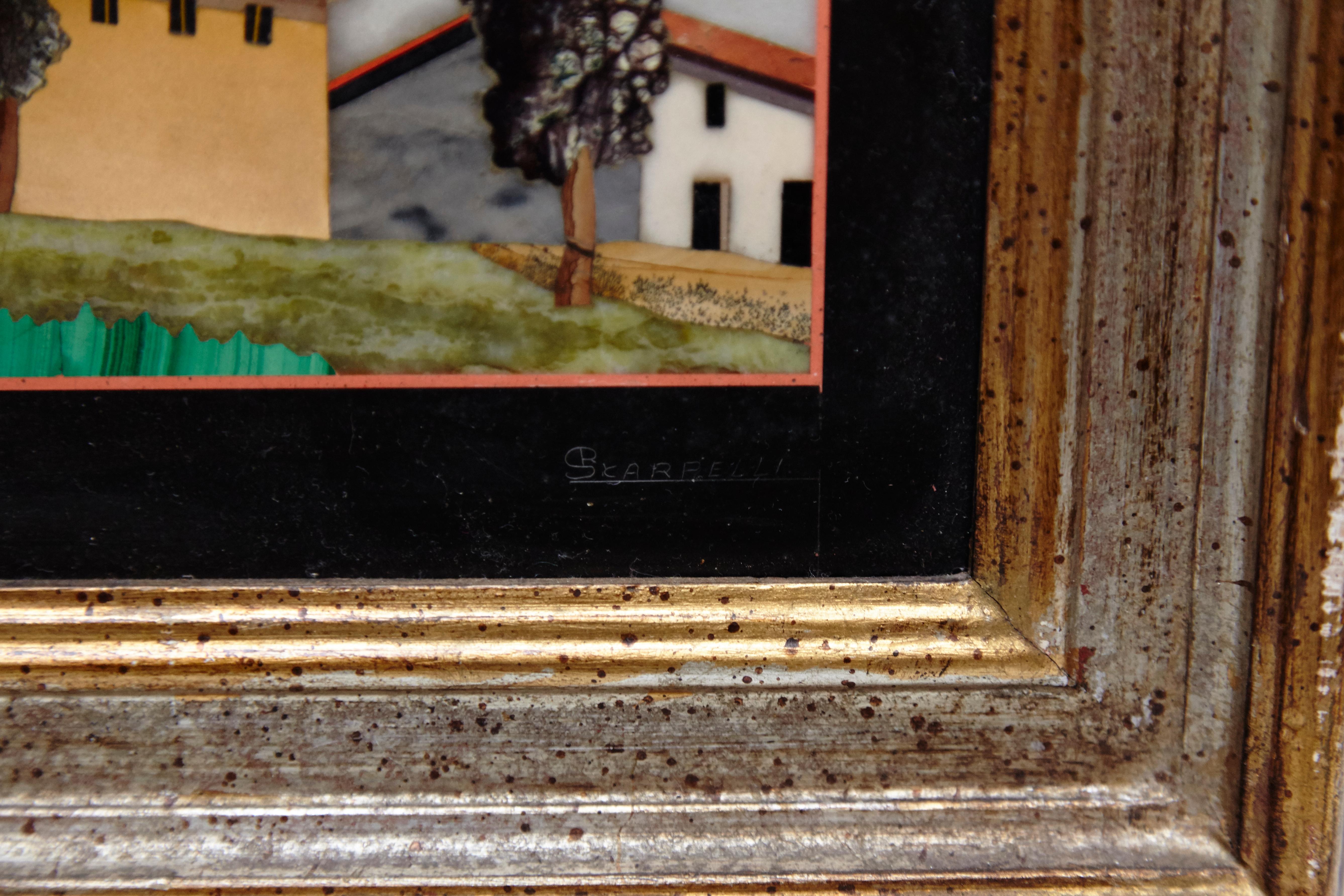 Mid-20th Century Pietra Dura Scarpelli Framed Artwork, Florence, Italy, circa 1960