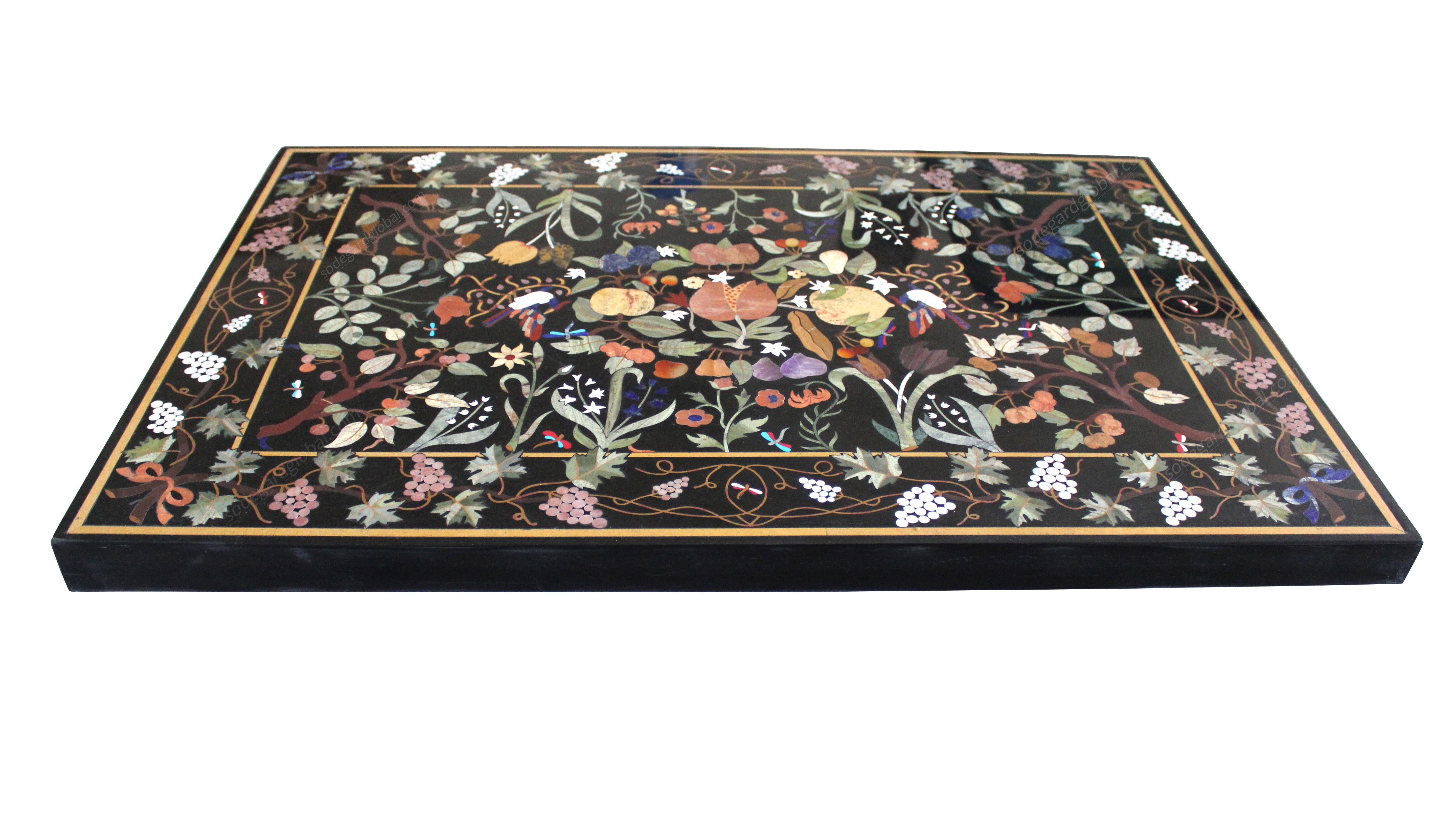 Other Pietra Dura Small Coffee Table (TOP ONLY) Inlay in Marble by Stephanie Odegard  For Sale