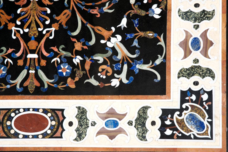 Pietra Dura Square Table Top, Inspired by Italian Models of the 16th  Century For Sale at 1stDibs