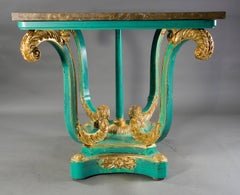 rare Pietra Dura marble Table in antique Neoclassical Style inlay top