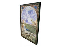 Table en Pietra DURA avec scène de port à l'italienne