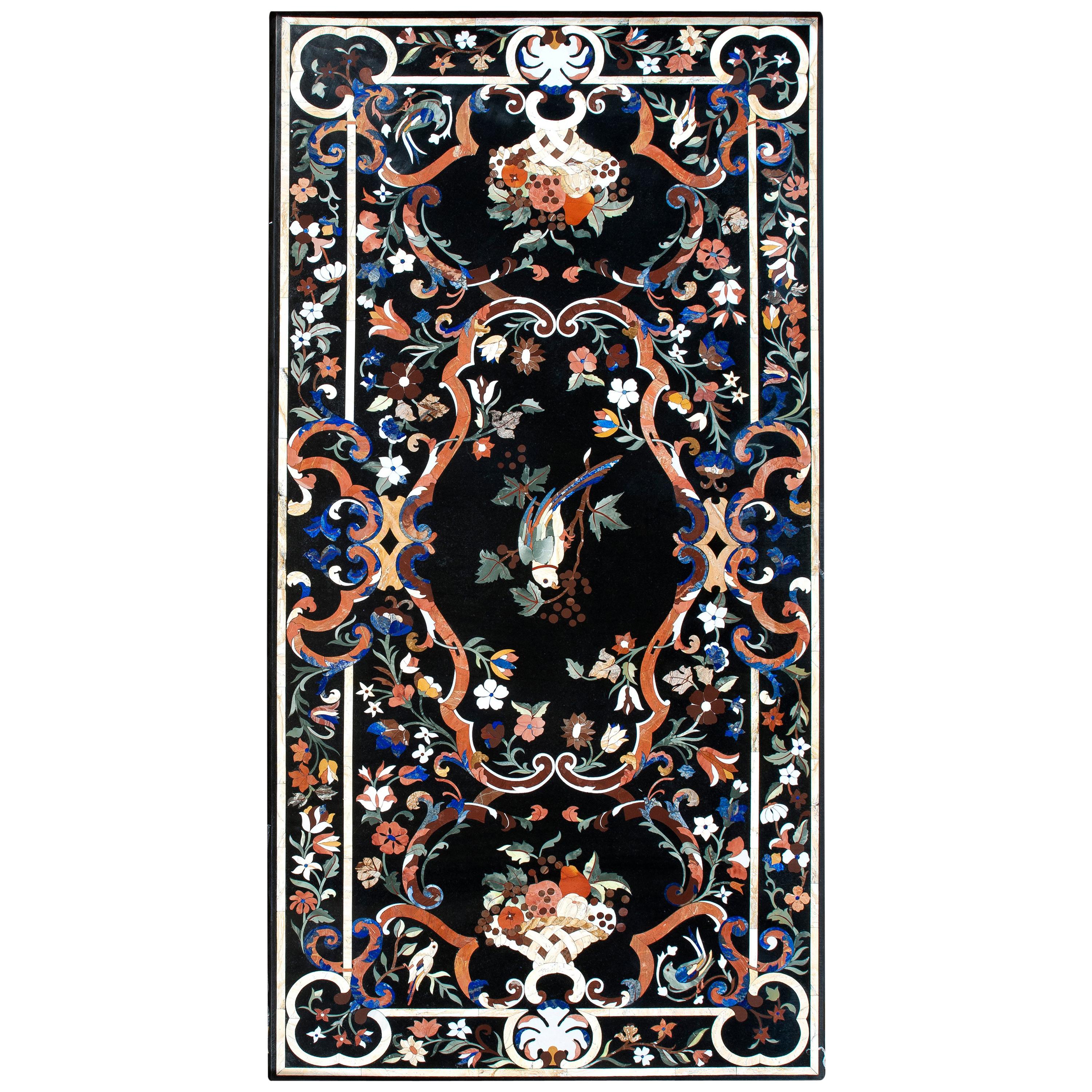 "Pietra Dura" Tabletop, Marble and Hardstones, circa Late 20th Century