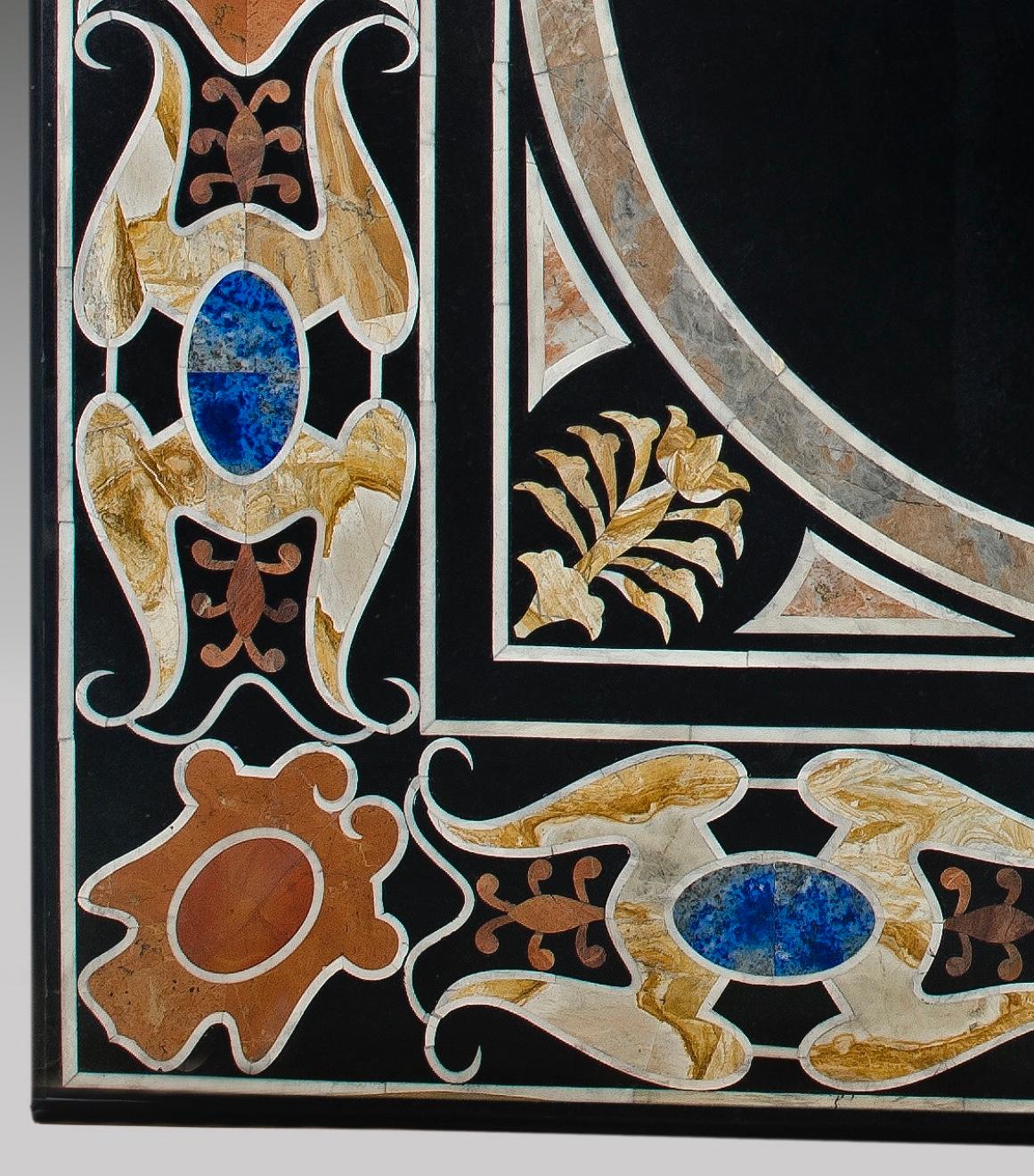 European Pietra Dura Tabletop, Marble and Hardstones, Late 20th Century For Sale