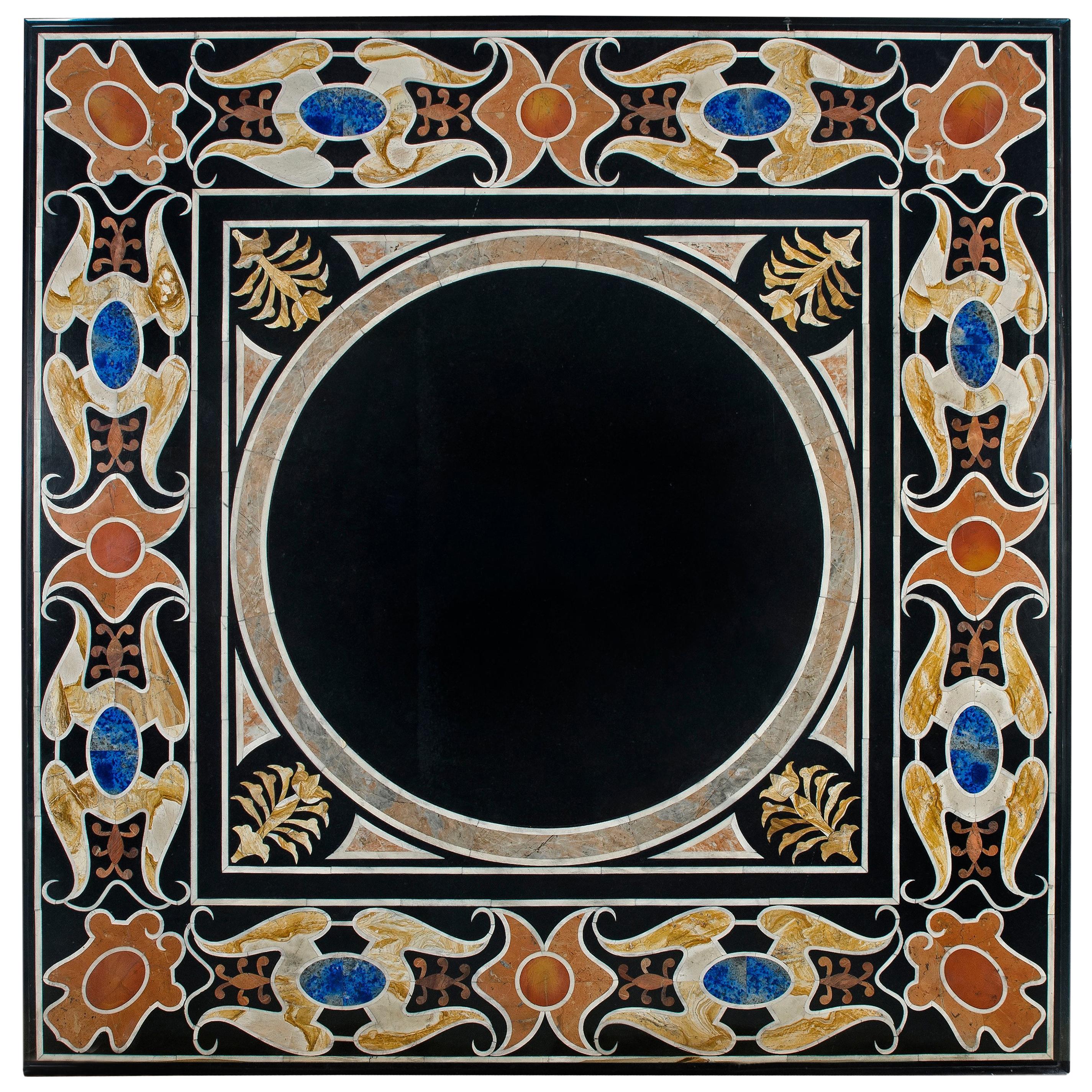 Pietra Dura-Tischplatte, Marmor und Hartsteine, spätes 20. Jahrhundert