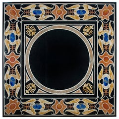 Plateau de table Pietra Dura, marbre et pierres dures, fin du 20ème siècle