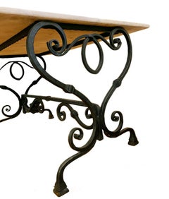 Pietra Dura Top Wrought Iron Table