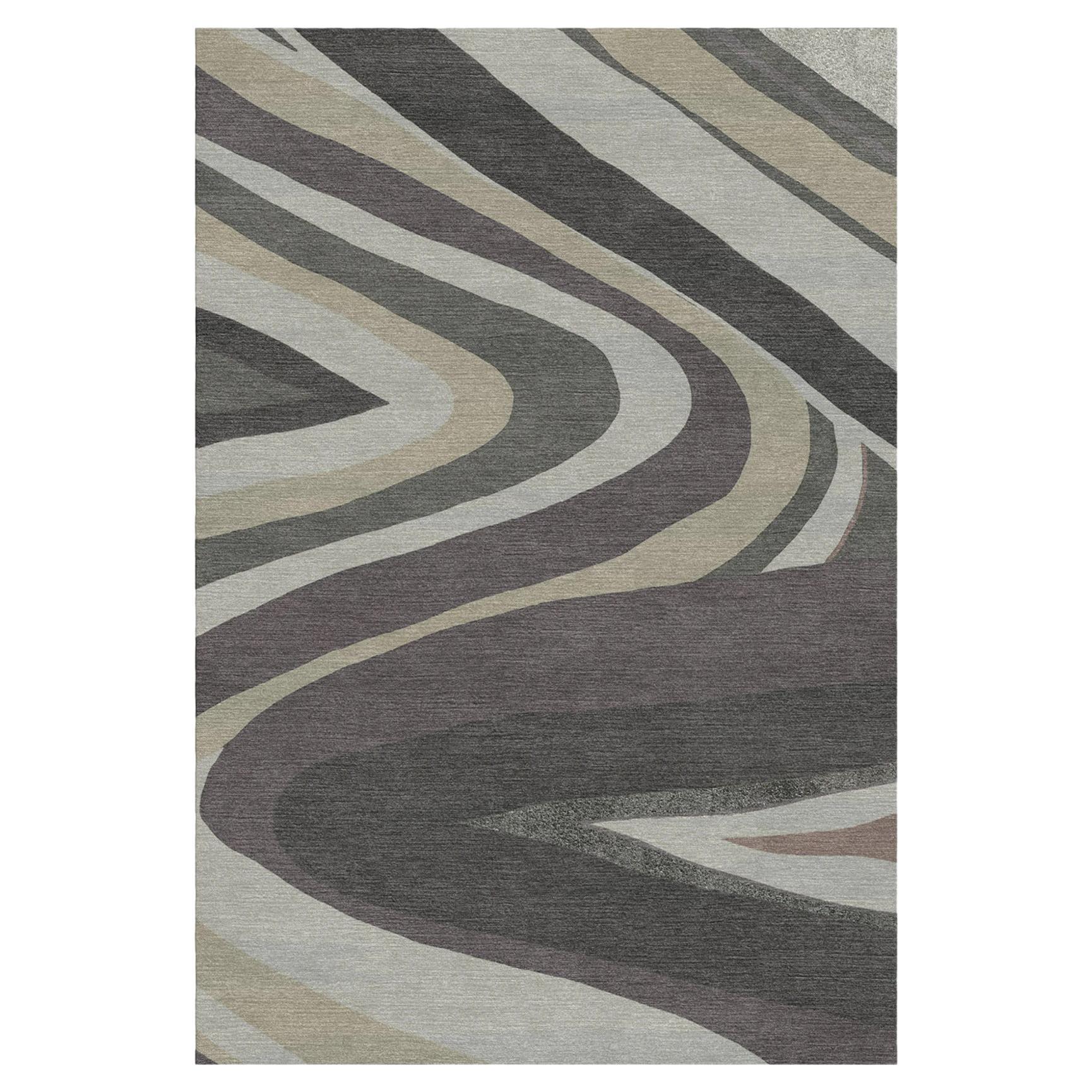 Pietra Hand-Tufted Taupe Rug by Giulio Brambilla For Sale