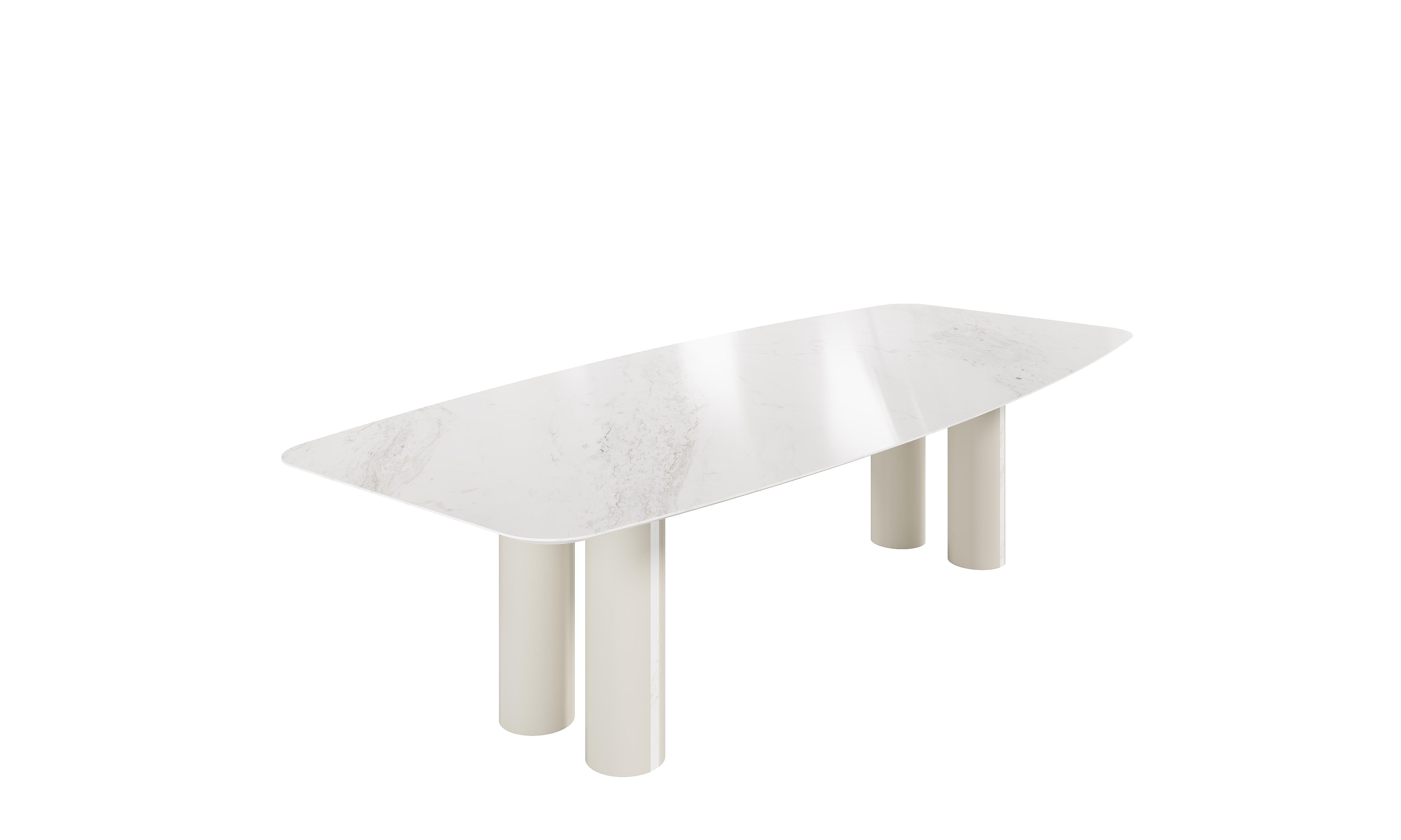 Fait main Table de salle à manger moderne Pietra avec pierre naturelle en vente