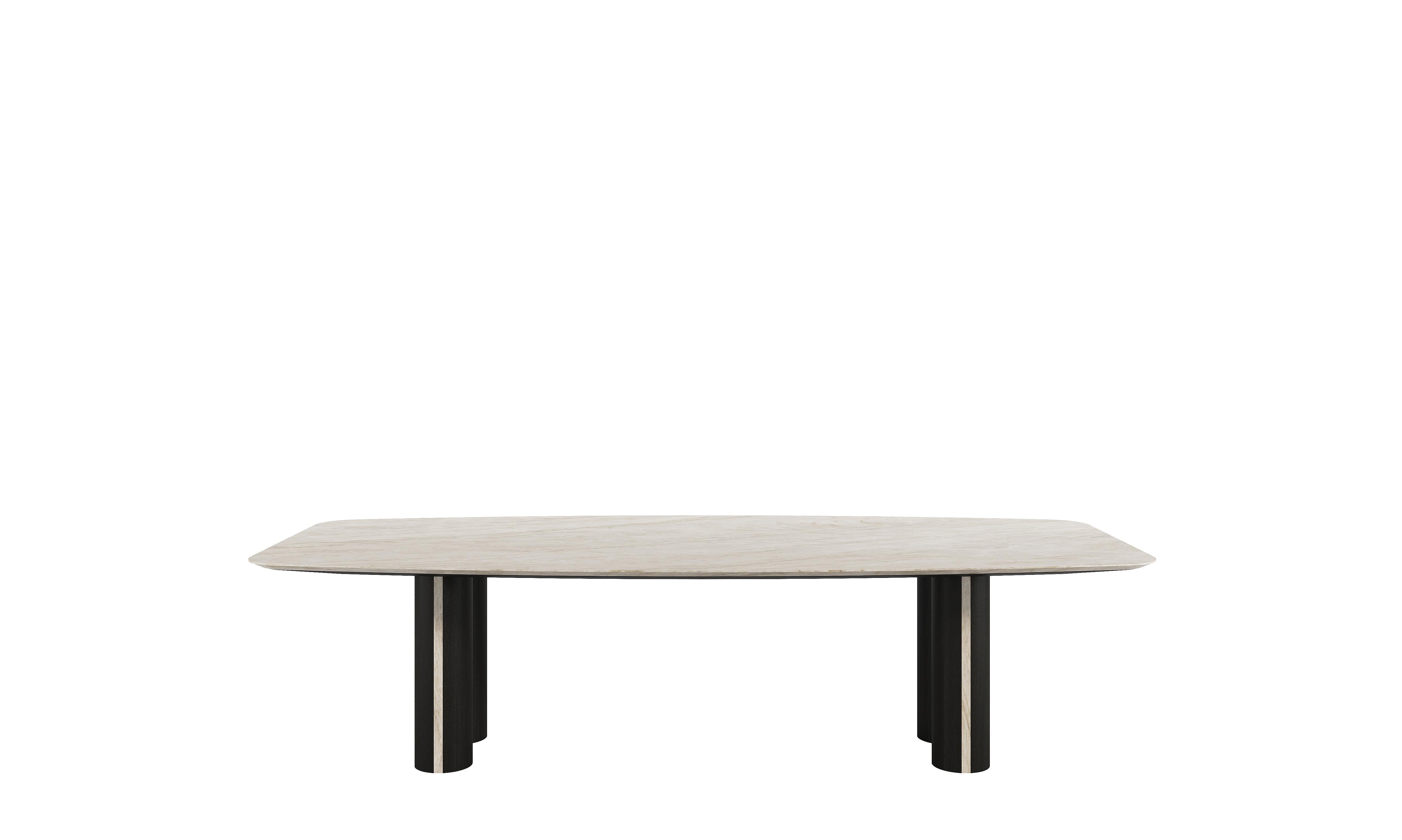 Table de salle à manger moderne Pietra avec pierre naturelle Neuf - En vente à Frazão, Porto