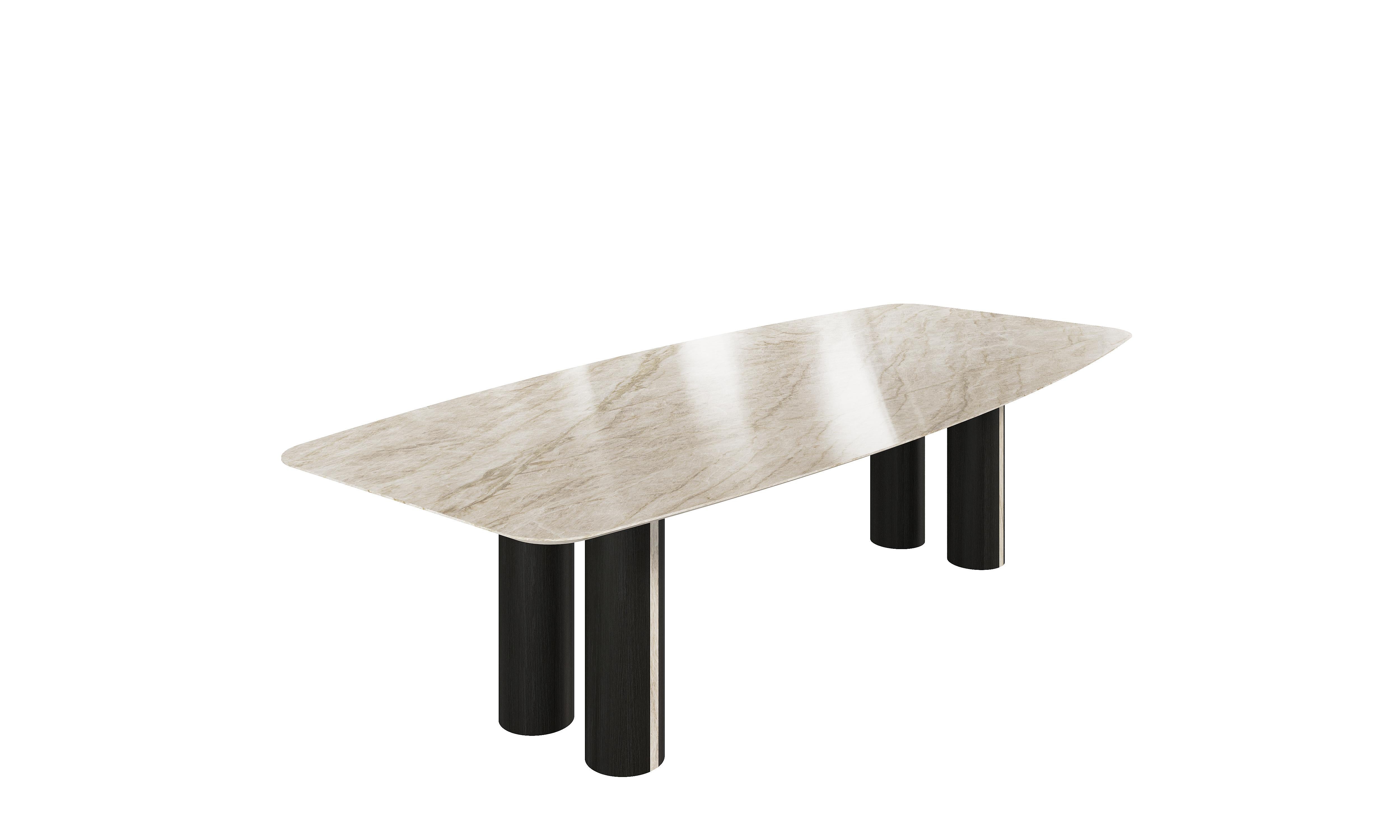 XXIe siècle et contemporain Table de salle à manger moderne Pietra avec pierre naturelle en vente