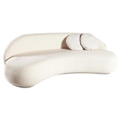 "Pietra" Curved Couch Upholstered in Bouclé Fabric 1.72m