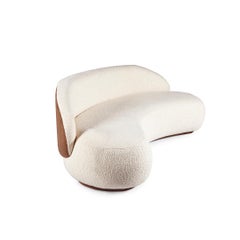 Divano curvo "Pietra" rivestito in tessuto bouclé 2,42