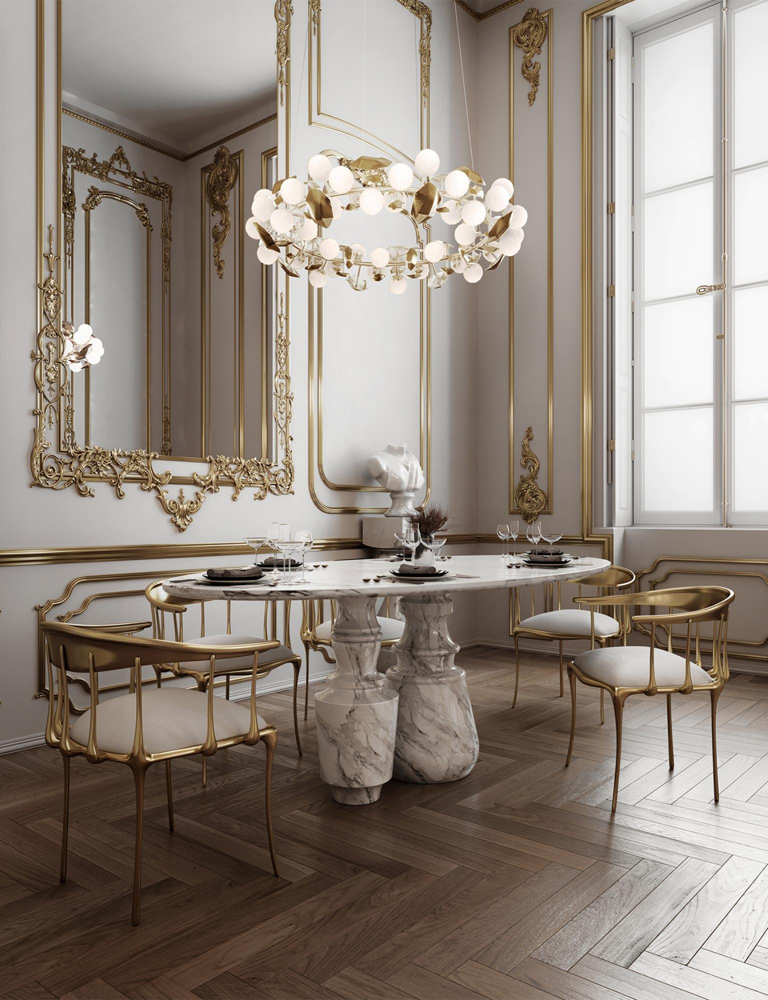 Pietra Oval Estremoz Dining Table - Hand-Crafted Turned Marble - Boca do Lobo For Sale 1