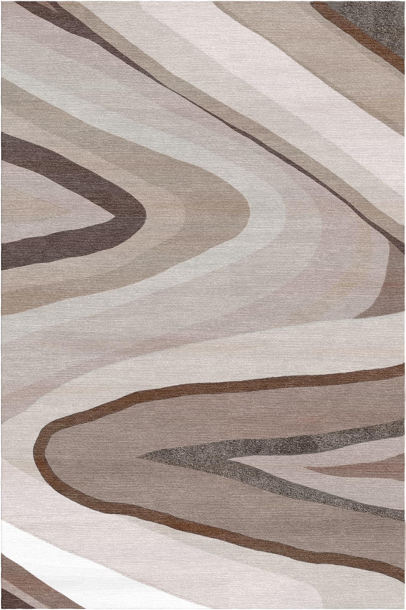 Pietra rug II by Giulio Brambilla
Dimensions: D 300 x W 200 x H 1.5 cm
Materials: NZ wool, bamboo silk
Available in other colors.

A captivating design by architect and designer Giulio Brambilla, this rug flaunts an abstract decoration