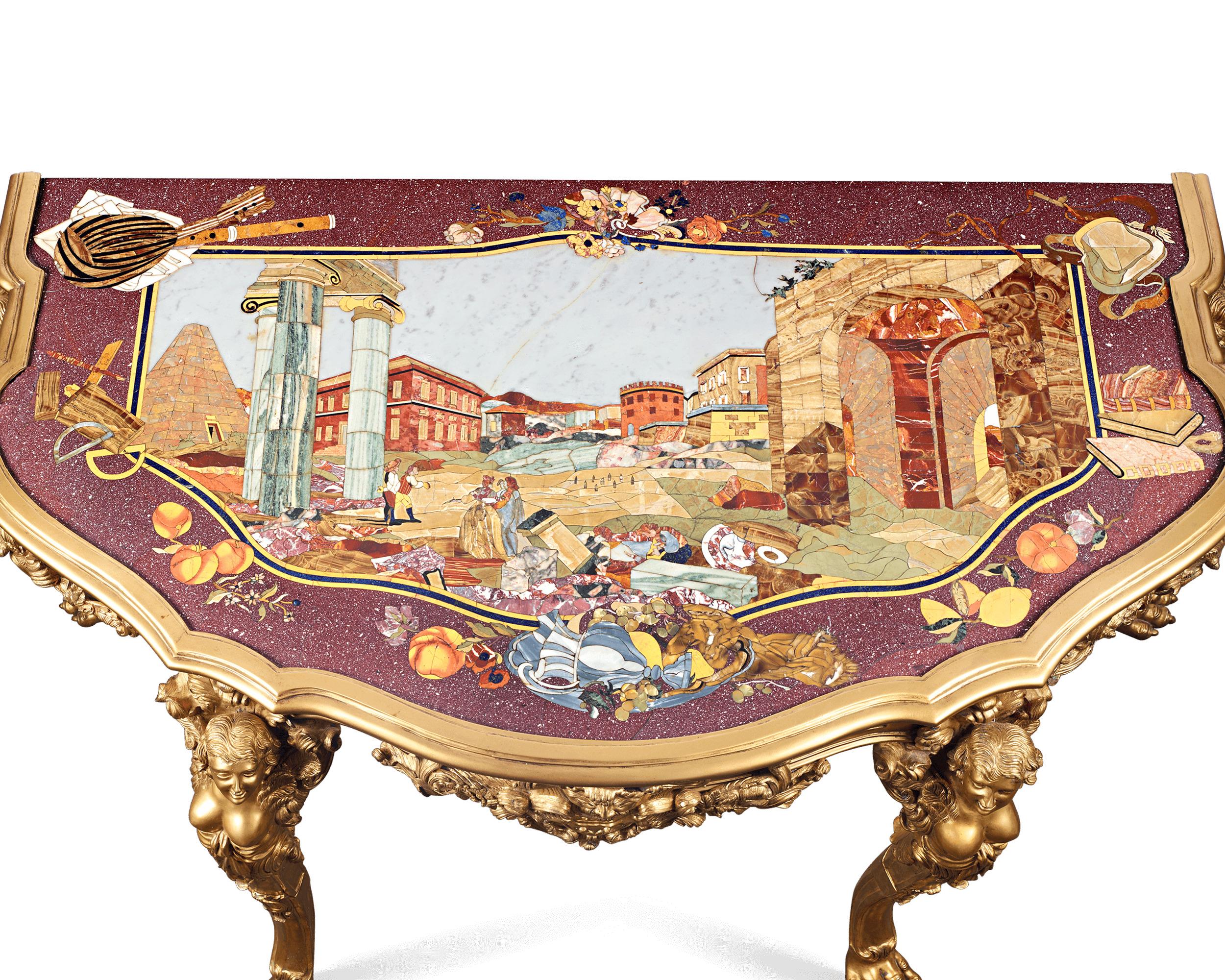 Renaissance Pietre Dure Console Tables